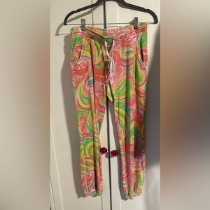 Lilly pulitzer velour sweat pants size small
